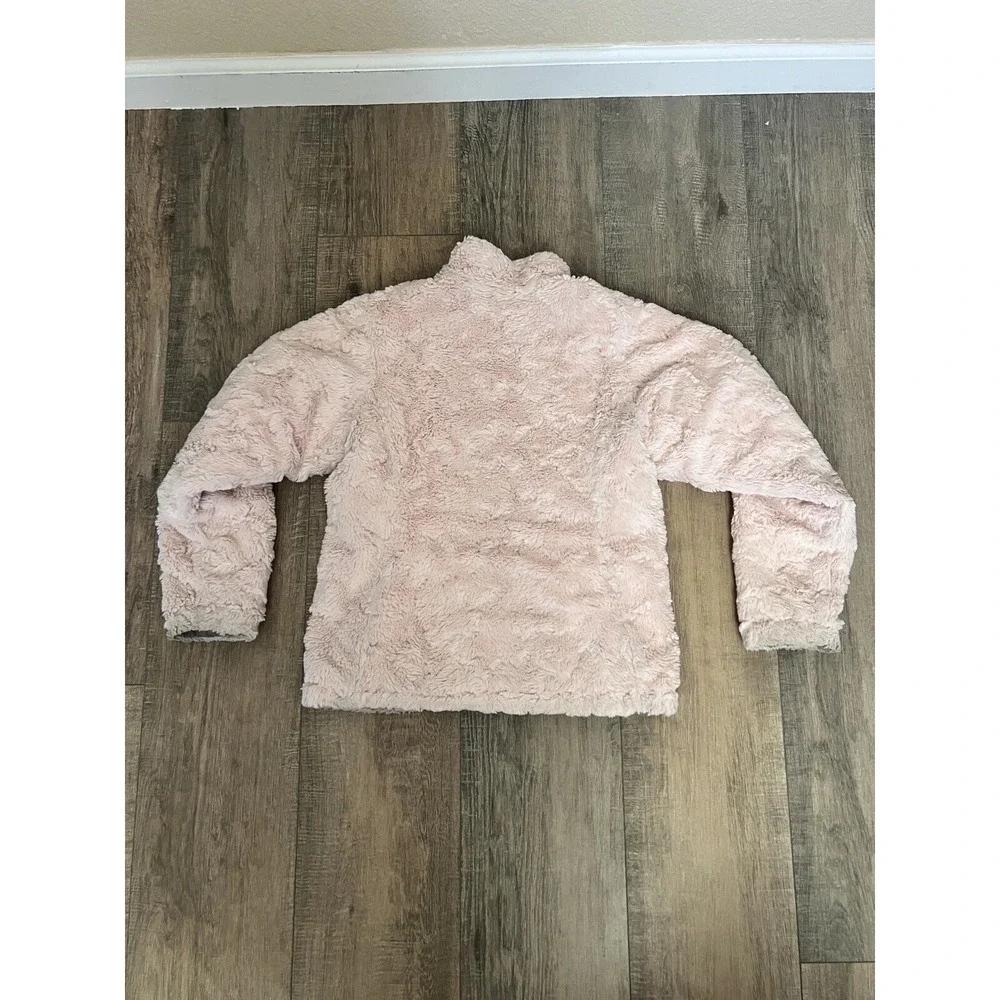 The North Face Mossbud Reversible Jacket Girls Size L 10-12 Pink Gray Used